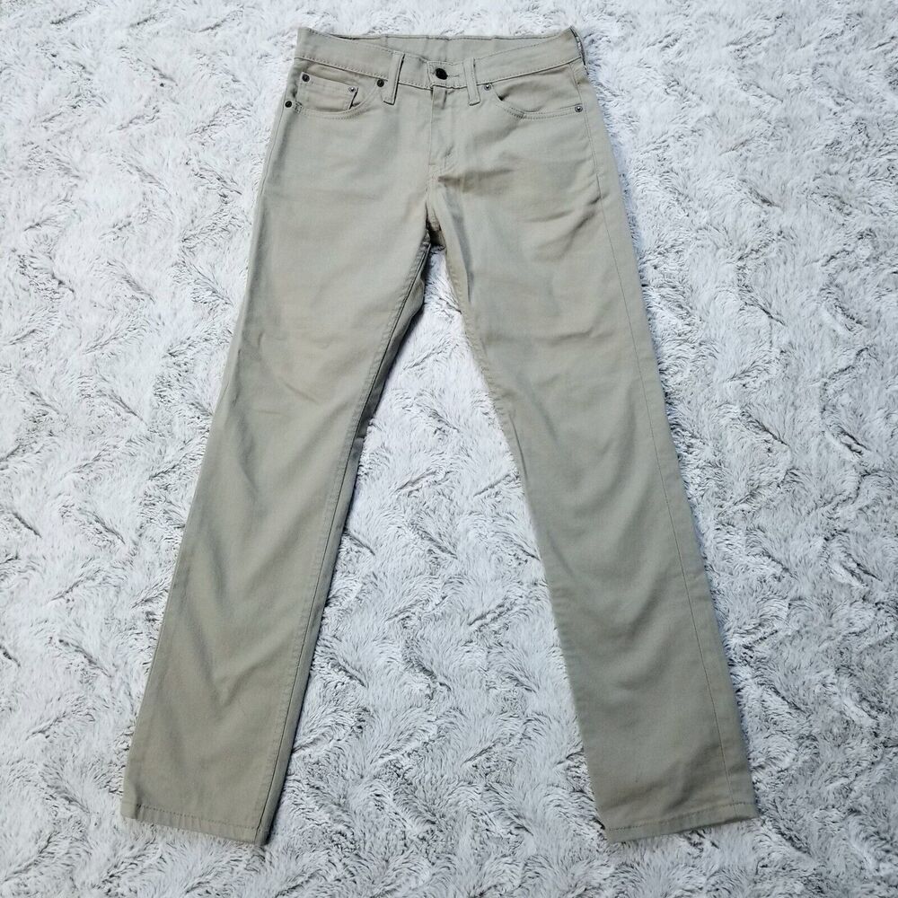 Levis Jeans Mens 29x30 Beige 511 Slim Straight American Light Wash Denim